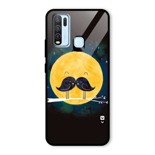 Bird Moustache Glass Back Case for Vivo Y30