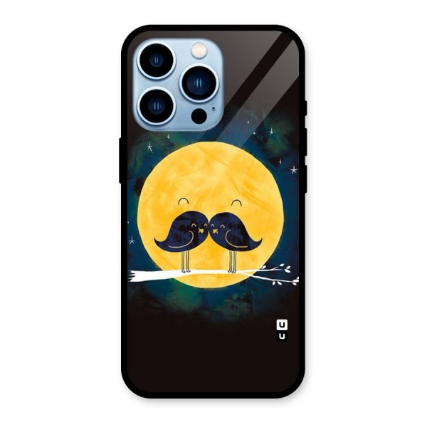 Bird Moustache Glass Back Case for iPhone 13 Pro