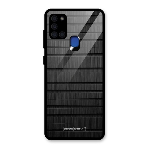 Black Abstract Glass Back Case for Galaxy A21s