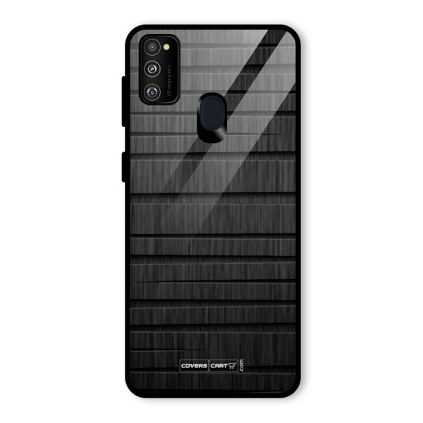 Black Abstract Glass Back Case for Galaxy M21