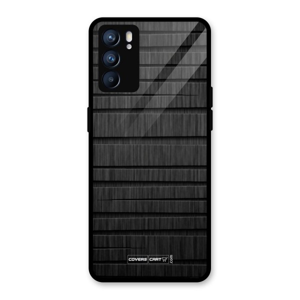 Black Abstract Glass Back Case for Oppo Reno6 5G