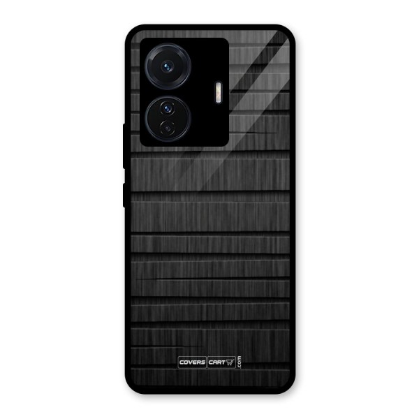 Black Abstract Glass Back Case for Vivo T1 Pro