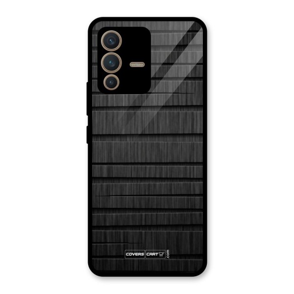 Black Abstract Glass Back Case for Vivo V23 5G