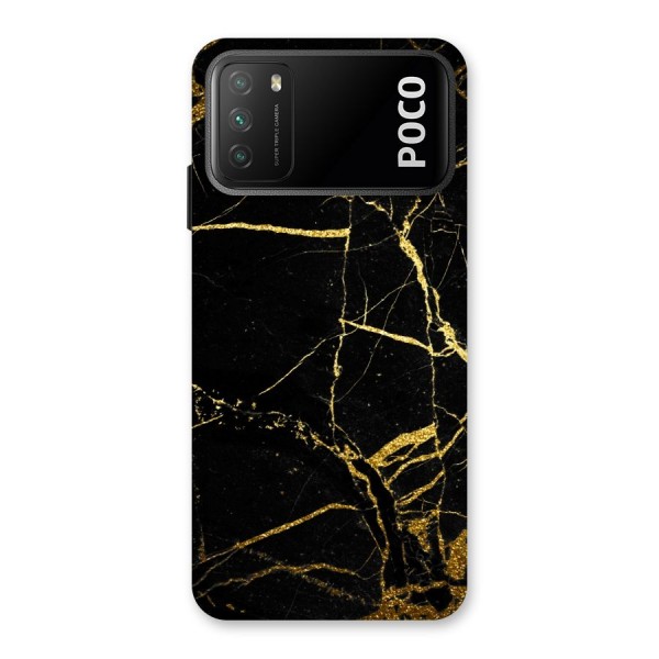 Black And Gold Design Back Case for Poco M3