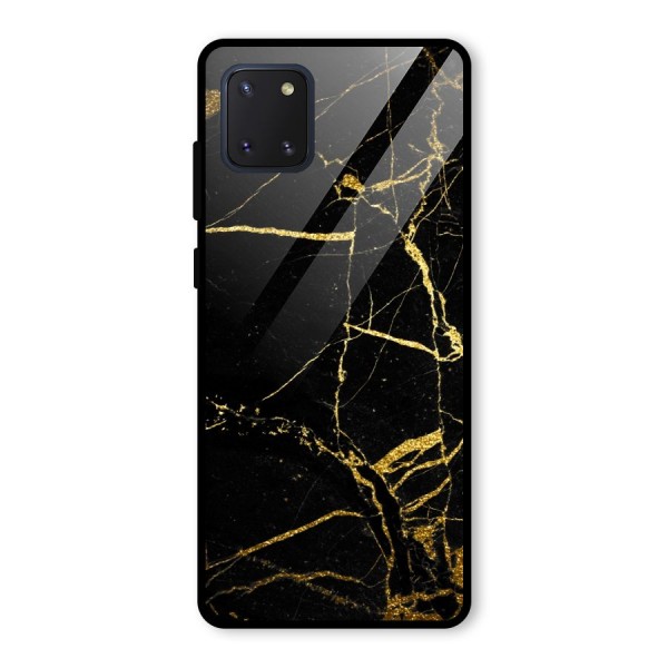 Black And Gold Design Glass Back Case for Galaxy Note 10 Lite
