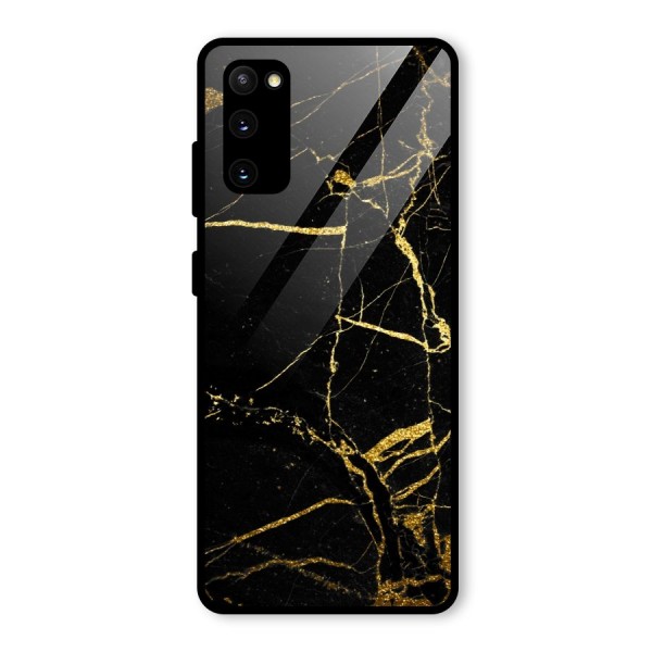 Black And Gold Design Glass Back Case for Galaxy S20 FE 5G
