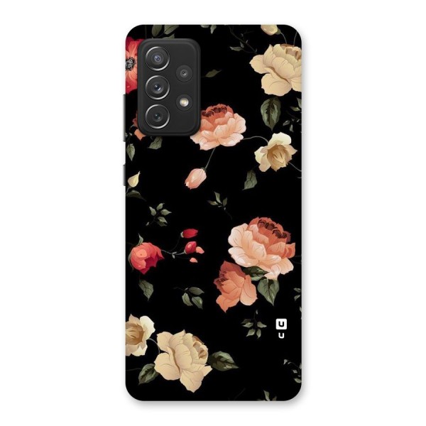 Black Artistic Floral Back Case for Galaxy A72