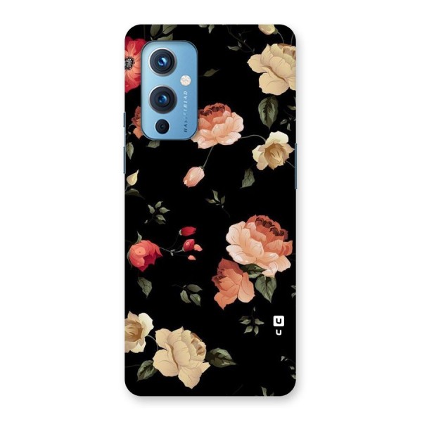 Black Artistic Floral Back Case for OnePlus 9