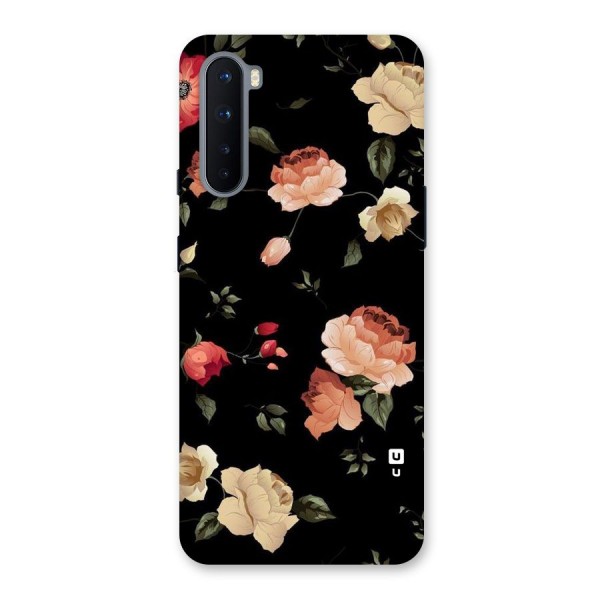 Black Artistic Floral Back Case for OnePlus Nord