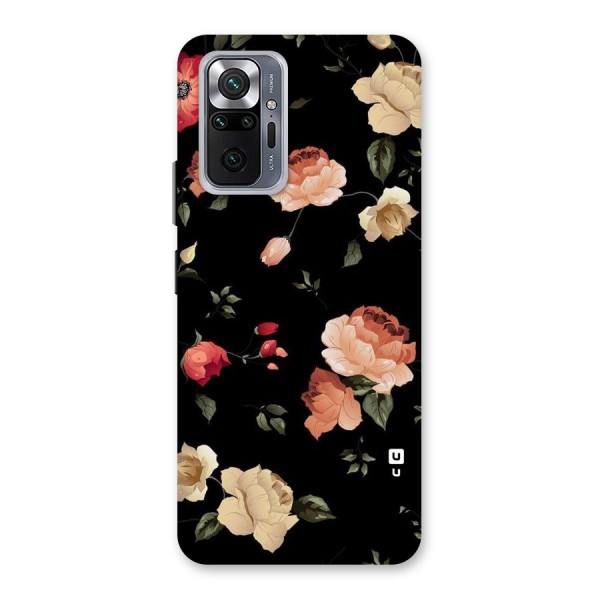 Black Artistic Floral Back Case for Redmi Note 10 Pro