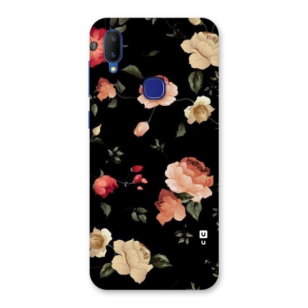 Black Artistic Floral Back Case for Vivo V11