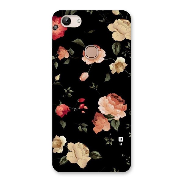 Black Artistic Floral Back Case for Vivo Y83