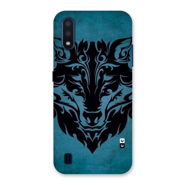 Black Artistic Wolf Back Case for Galaxy M01