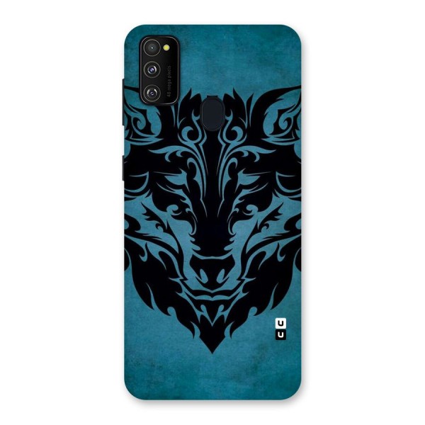 Black Artistic Wolf Back Case for Galaxy M21