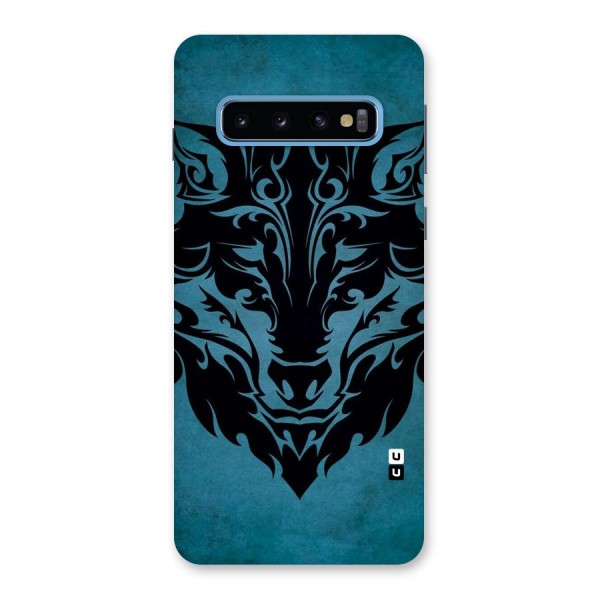 Black Artistic Wolf Back Case for Galaxy S10