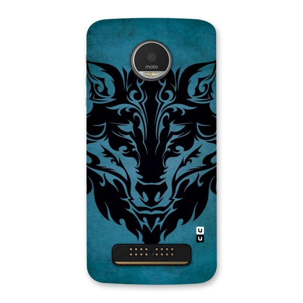 Black Artistic Wolf Back Case for Moto Z Play