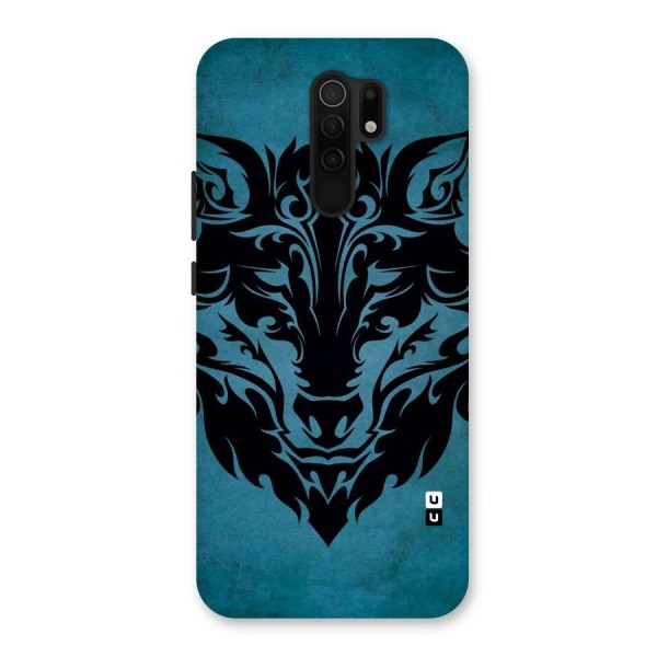 Black Artistic Wolf Back Case for Redmi 9 Prime