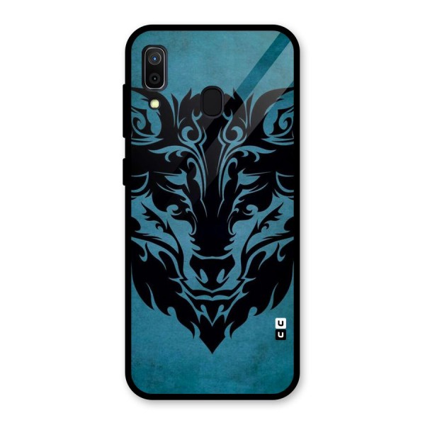 Black Artistic Wolf Glass Back Case for Galaxy A30