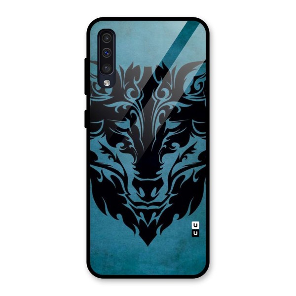 Black Artistic Wolf Glass Back Case for Galaxy A50s