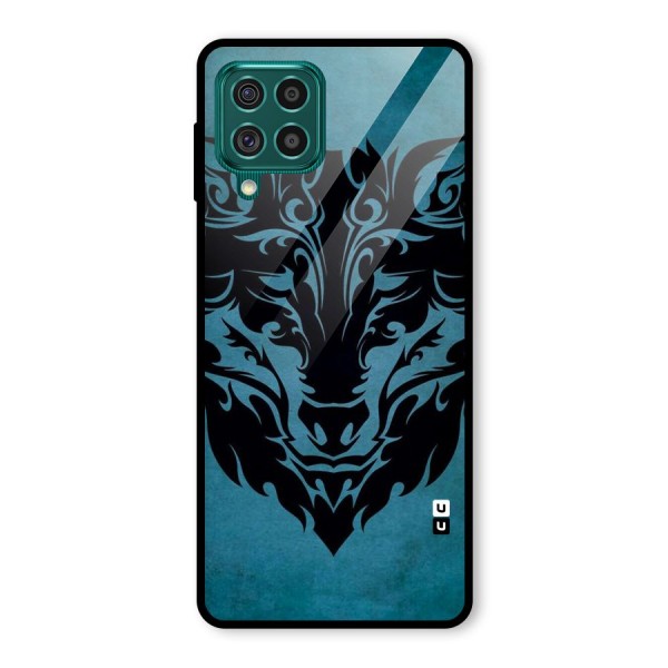 Black Artistic Wolf Glass Back Case for Galaxy F62