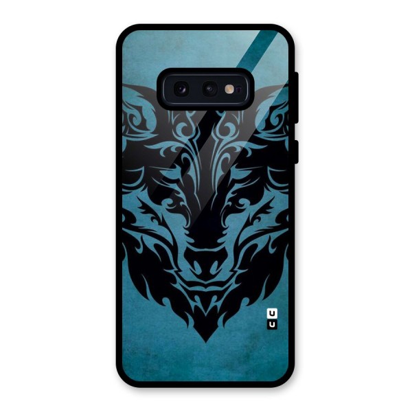 Black Artistic Wolf Glass Back Case for Galaxy S10e