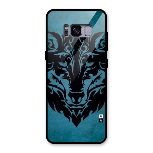 Black Artistic Wolf Glass Back Case for Galaxy S8