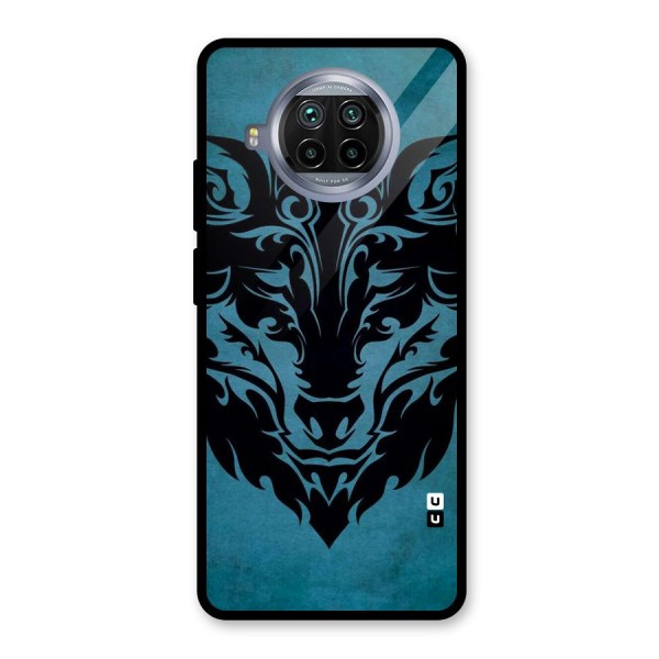 Black Artistic Wolf Glass Back Case for Mi 10i