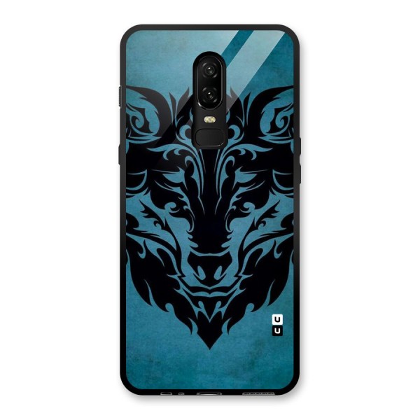 Black Artistic Wolf Glass Back Case for OnePlus 6