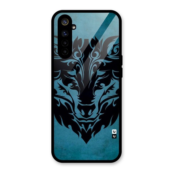 Black Artistic Wolf Glass Back Case for Realme 6