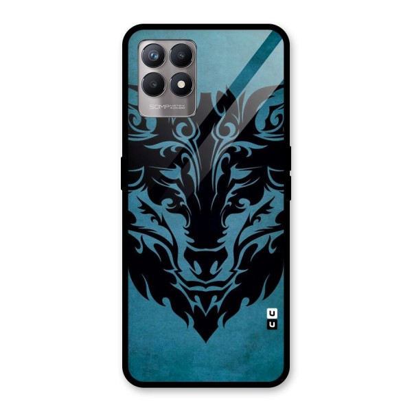 Black Artistic Wolf Glass Back Case for Realme 8i