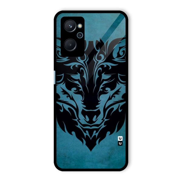 Black Artistic Wolf Glass Back Case for Realme 9i