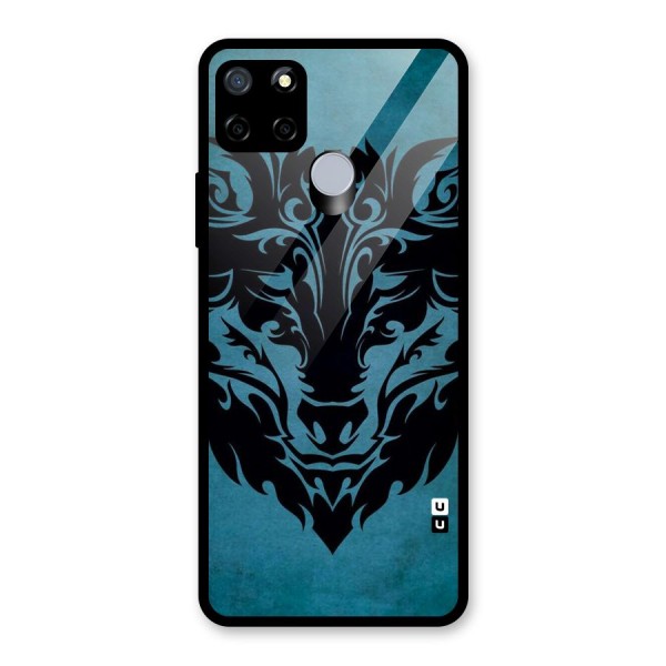 Black Artistic Wolf Glass Back Case for Realme C15