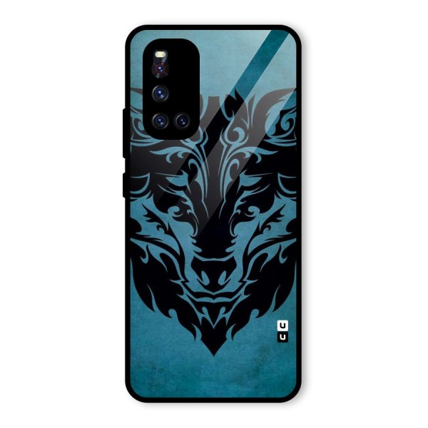 Black Artistic Wolf Glass Back Case for Vivo V19