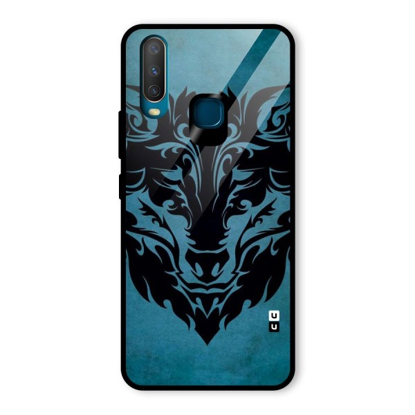 Black Artistic Wolf Glass Back Case for Vivo Y12