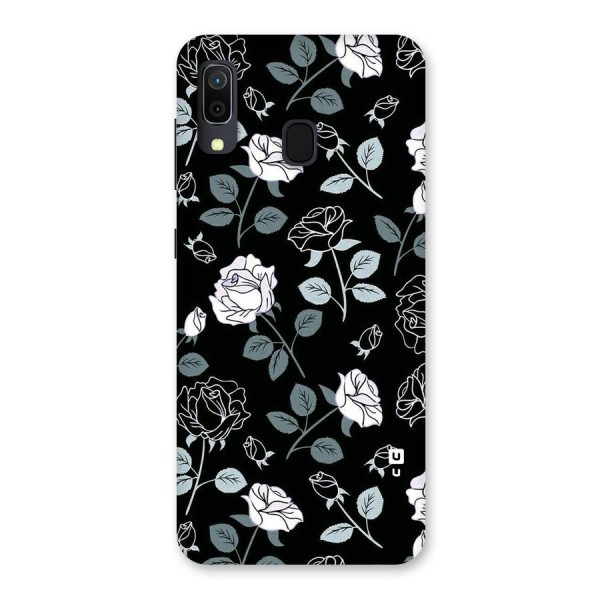 Black Artsy Bloom Back Case for Galaxy A20