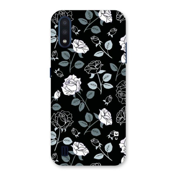 Black Artsy Bloom Back Case for Galaxy M01