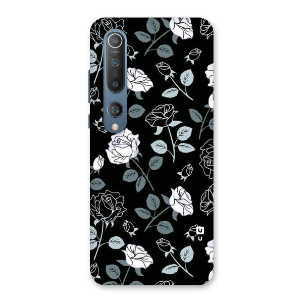 Black Artsy Bloom Back Case for Mi 10