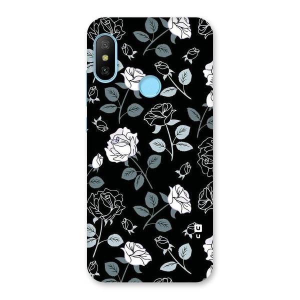 Black Artsy Bloom Back Case for Redmi 6 Pro