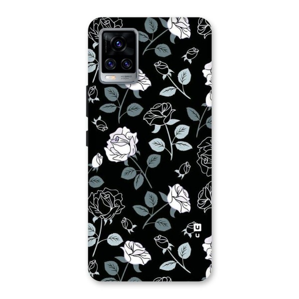 Black Artsy Bloom Back Case for Vivo V20 Pro