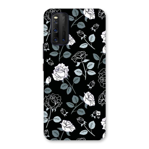 Black Artsy Bloom Back Case for Vivo iQOO 3