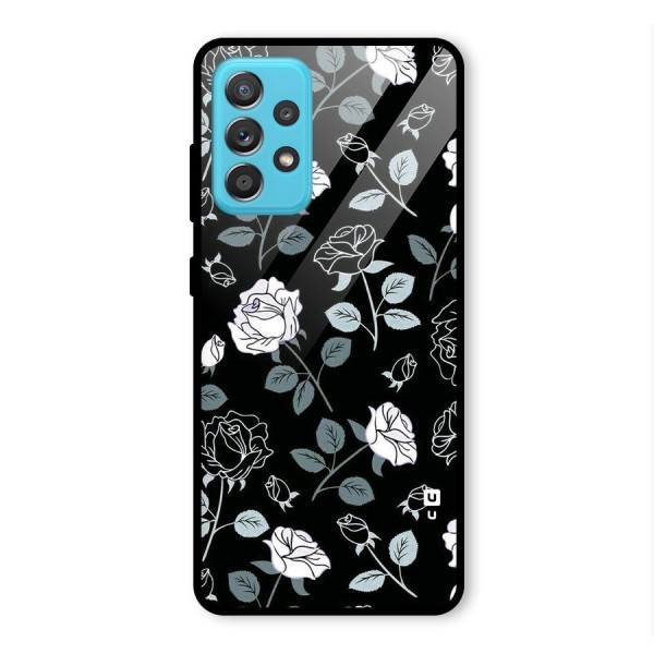 Black Artsy Bloom Glass Back Case for Galaxy A52