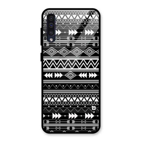 Black Aztec Creativity Glass Back Case for Galaxy A50s