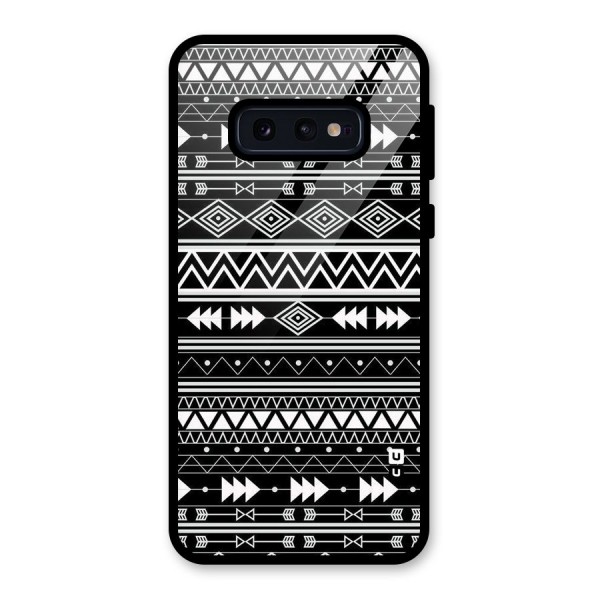 Black Aztec Creativity Glass Back Case for Galaxy S10e