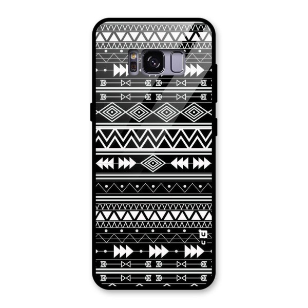 Black Aztec Creativity Glass Back Case for Galaxy S8