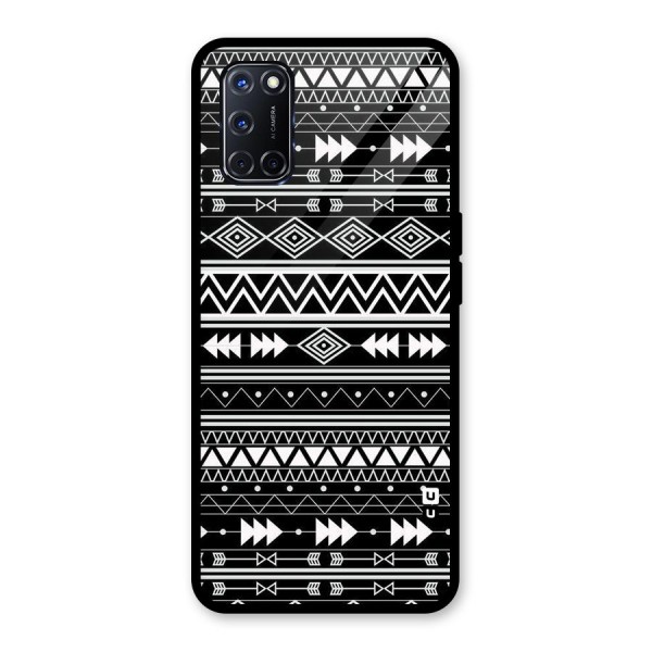 Black Aztec Creativity Glass Back Case for Oppo A52