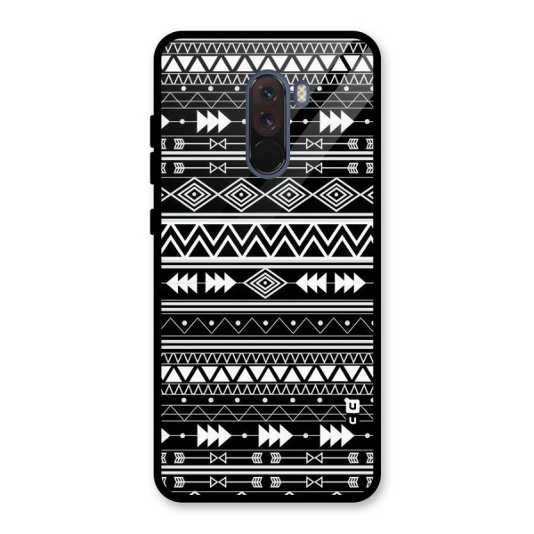 Black Aztec Creativity Glass Back Case for Poco F1