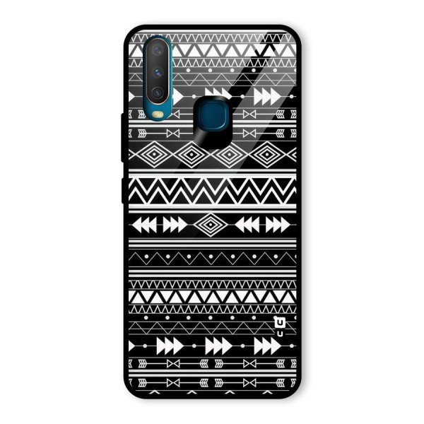 Black Aztec Creativity Glass Back Case for Vivo Y12