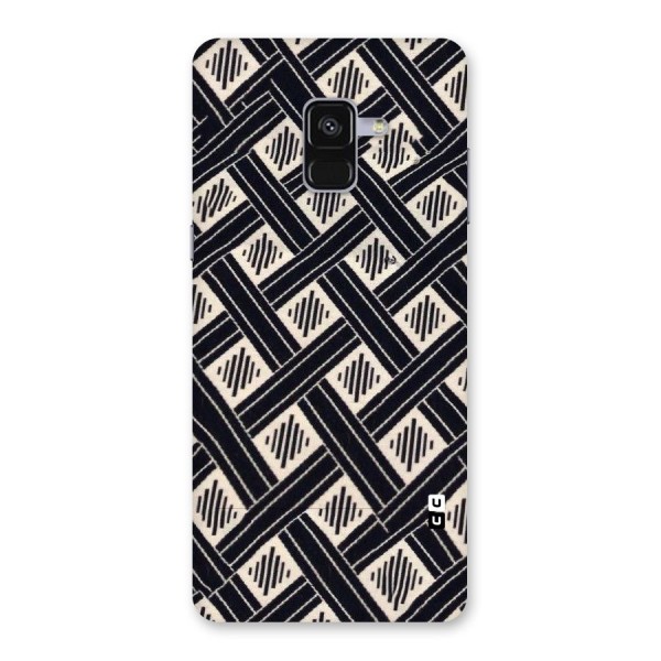 Black Beige Criscros Back Case for Galaxy A8 Plus