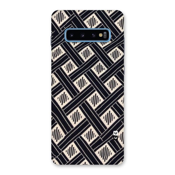 Black Beige Criscros Back Case for Galaxy S10 Plus