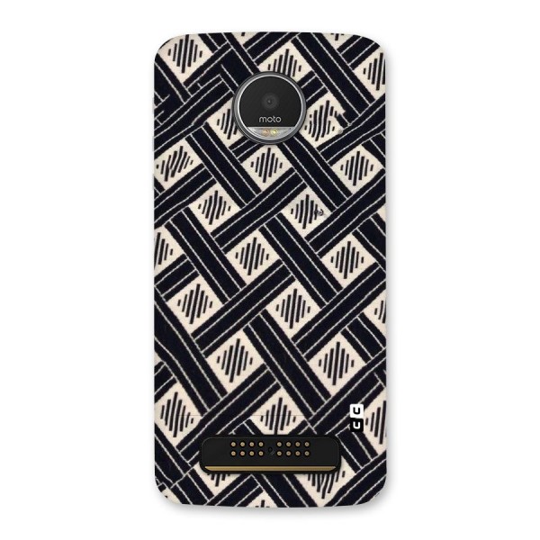 Black Beige Criscros Back Case for Moto Z Play